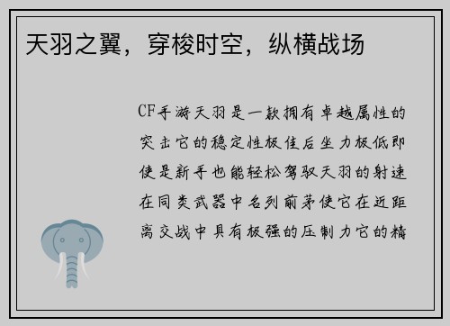 天羽之翼，穿梭时空，纵横战场